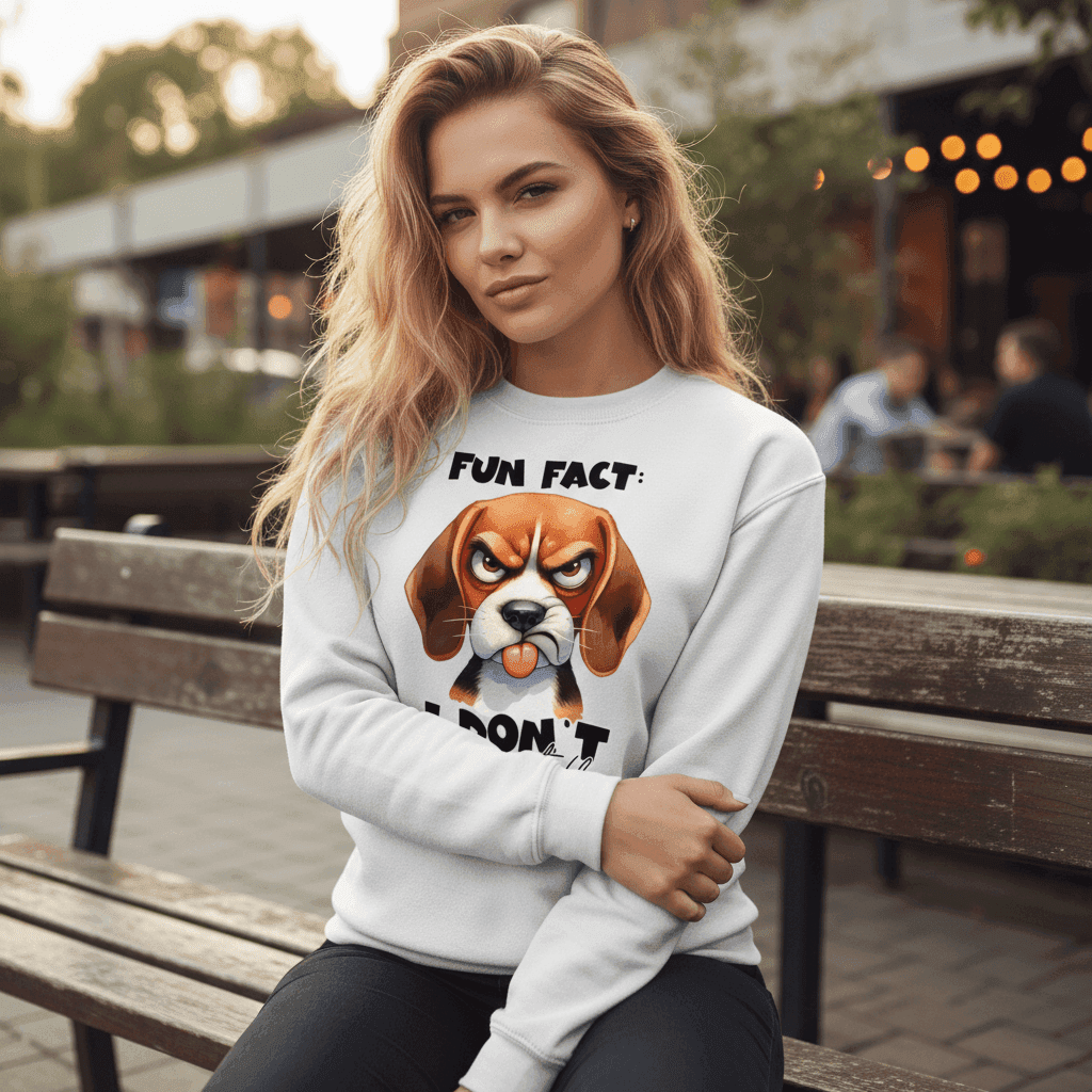 Fun Fact Don't Care Crewneck - Funny Sarcastic Sweatshirt - Purrfect Pet Haven