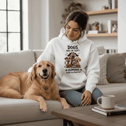 Humans Hurt My Head Hoodie - Funny Pet Lover Sweatshirt - Purrfect Pet Haven
