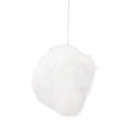 Wefulfil white plush natural cat tree hanging soft furry ball toy for cats