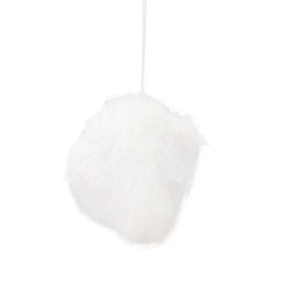 Wefulfil white plush natural cat tree hanging soft furry ball toy for cats