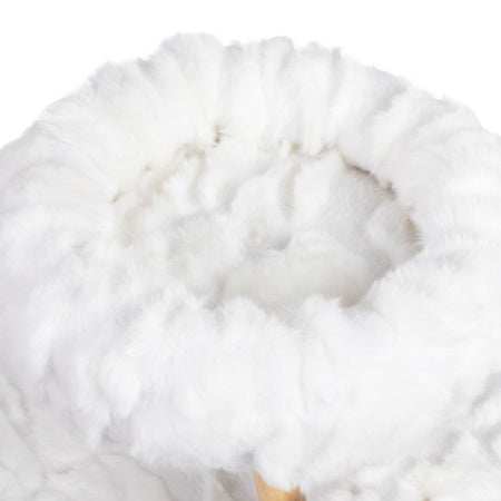 White Plush Natural Cat Tree cozy soft top plush bed for cats by Wefulfil