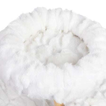White Plush Natural Cat Tree cozy soft top plush bed for cats by Wefulfil