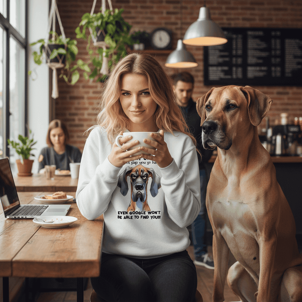 Touch My Coffee Dog Crewneck - Funny Great Dane Sweatshirt - Purrfect Pet Haven
