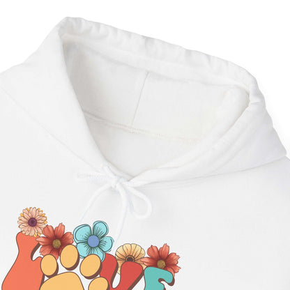 Colorful Floral Paw Print Hooded Sweatshirt - Animal Lover Hoodie - Purrfect Pet Haven
