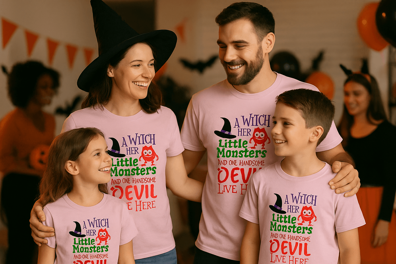 Witch and Family T-Shirt - Halloween Family Style - Purrfect Pet Haven