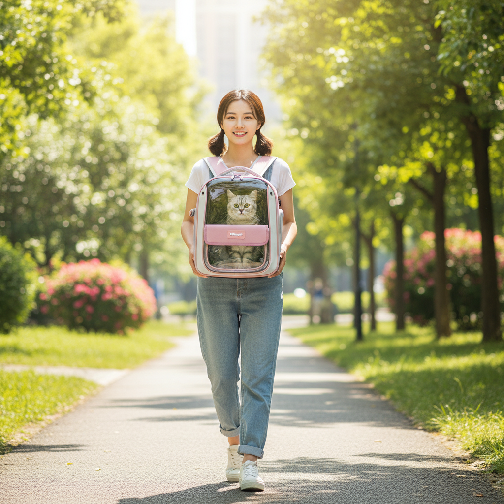 Panoramic Cat Carrier Backpack - Large Breathable Window - Purrfect Pet Haven