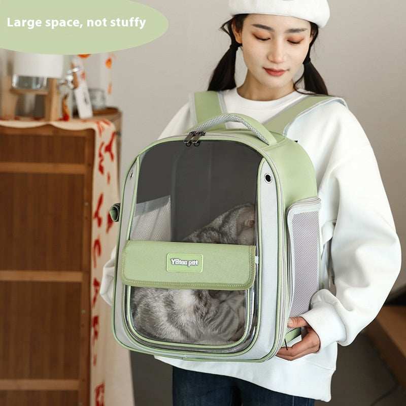 Panoramic Cat Carrier Backpack - Large Breathable Window - Purrfect Pet Haven